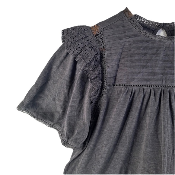🌺GOOD HART by MATILDA JANE McKinney Tierred Dress in Charcoal Size Small🌺 - Picture 4 of 7